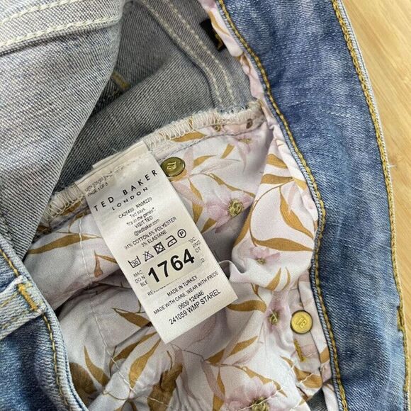 Ted Baker London Jeans Size 30 Ankle Skinny Denim Starel Light Wash Stretch - Picture 5 of 16
